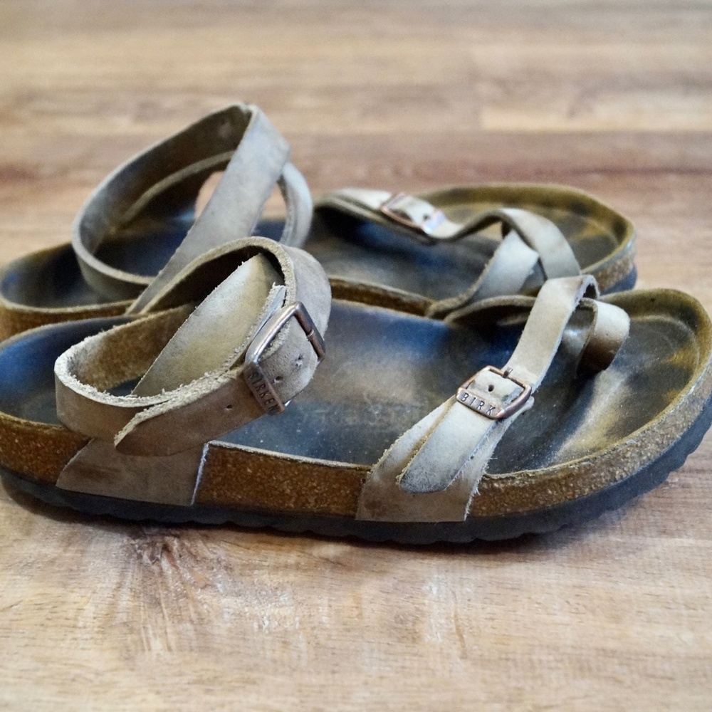 Birkenstock Yara Leather Sandals Tan Ankle Strap Size 35 EU Women - Picture 5 of 8